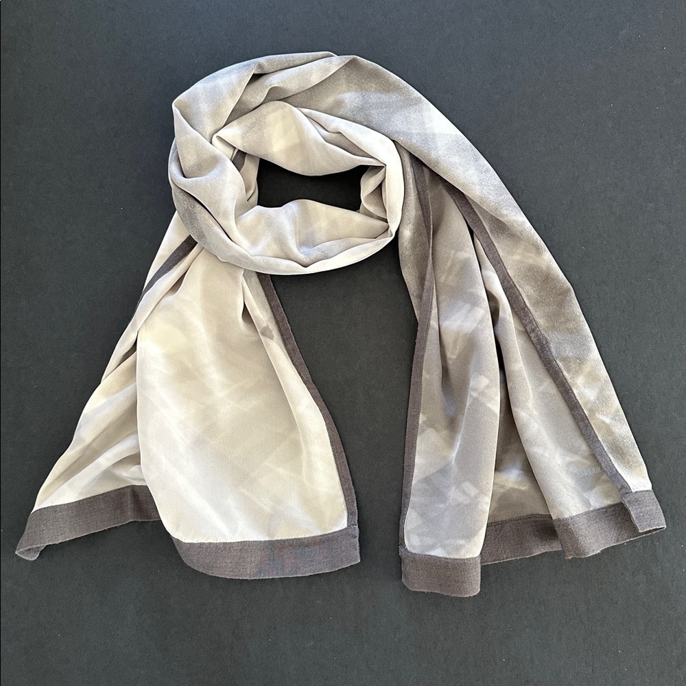 Emporio Armani 85% Silk & 15% Wool Gray Geometric Scarf
